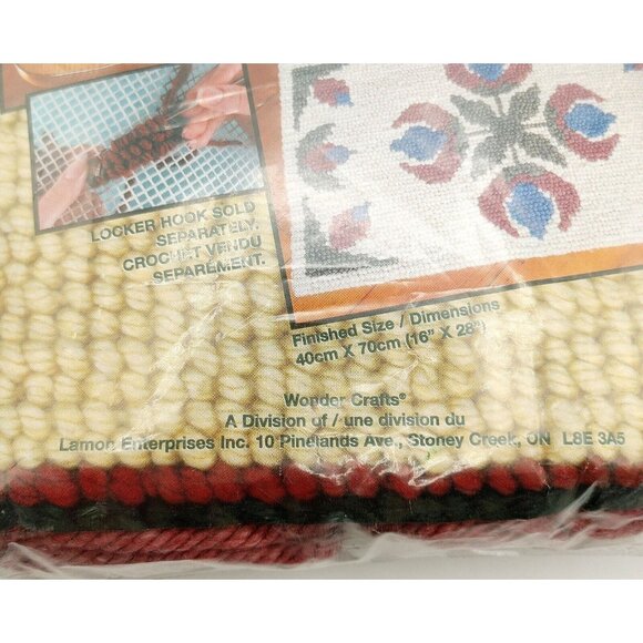 WONDER CRAFTS Lift N' Lock Floral Estate Chair Pad Rose/Blue Hook Rug Kit NEW - Picture 3 of 4